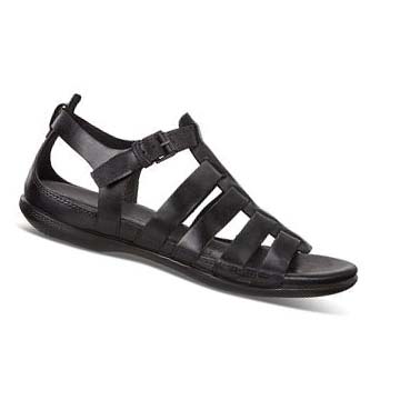 Women's Ecco Flash Flat Sandals Black | USA 178JPQ